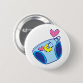 Badge Rond 5 Cm Bébé de couche-culotte (Devant & derrière)