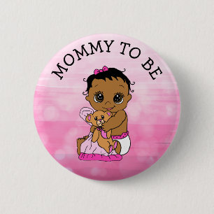 Badge Rond 5 Cm Bébé de couleur maman être le Baby shower de la fi