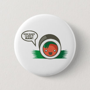 Badge Rond 5 Cm Bébé de sushi de Kawaii oh ! je l'aime cru