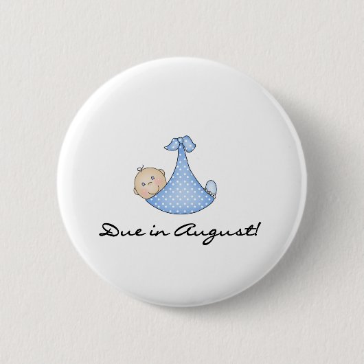 Badge Rond 5 Cm Bébé dû en août (Devant)