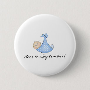 Badge Rond 5 Cm Bébé dû en septembre