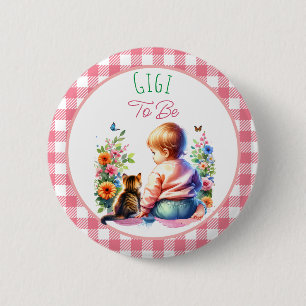 Badge Rond 5 Cm Bébé et chaton Gigi pour être Baby shower