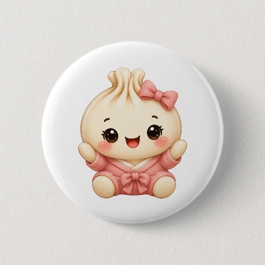 Badge Rond 5 Cm Bébé fille bao (Devant)