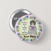Badge Rond 5 Cm Bébé fille de grand-mère (Devant & derrière)