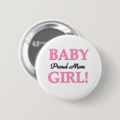 Badge Rond 5 Cm Bébé Fille Fier Maman (Devant & derrière)