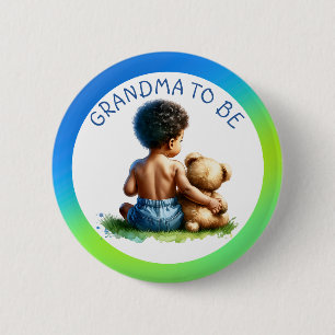 Badge Rond 5 Cm Bébé Garçon de couleur Grand-mère pour être Baby s
