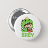 Badge Rond 5 Cm bébé godzilla (Devant & derrière)
