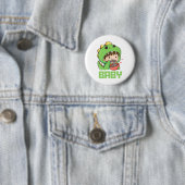 Badge Rond 5 Cm bébé godzilla (En situation)