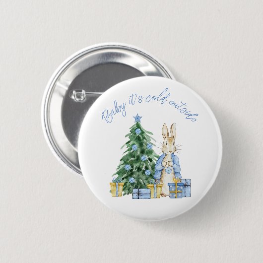 Badge Rond 5 Cm Bébé il fait froid devant Peter Rabbit (Devant & derrière)