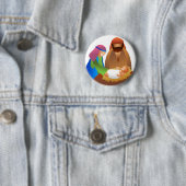 Badge Rond 5 Cm Bébé Jésus (En situation)