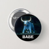 Badge Rond 5 Cm Bébé le boeuf bleu (Devant & derrière)
