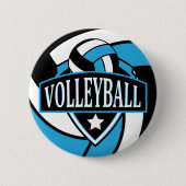 Badge Rond 5 Cm Bébé logo bleu et noir volleyball (Devant)