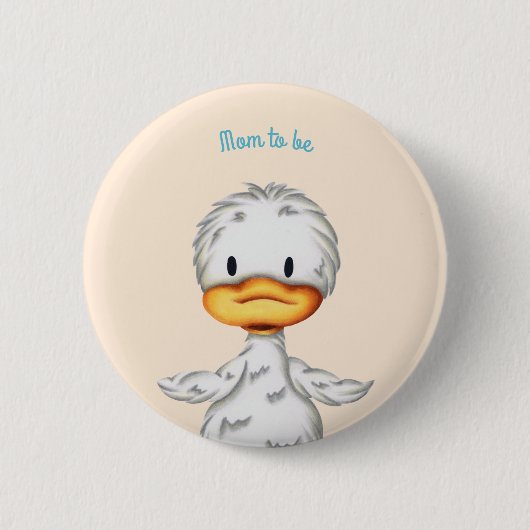 Badge Rond 5 Cm Bébé mignon Canard Illustration Enfants (Devant)