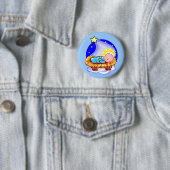 Badge Rond 5 Cm Bébé mignon Jésus et étoile (En situation)