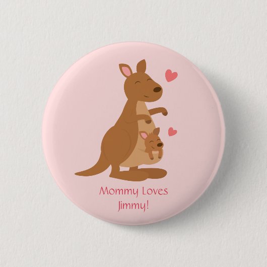 Badge Rond 5 Cm Bébé mignon Joey de kangourou pour des enfants (Devant)