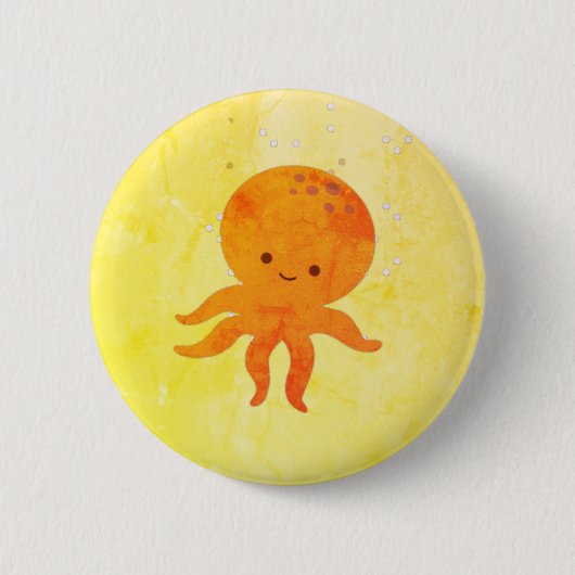 Badge Rond 5 Cm Bébé mignon poulpe Cartoon (Devant)