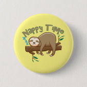 Badge Rond 5 Cm  Bébé Paresseux (Devant)