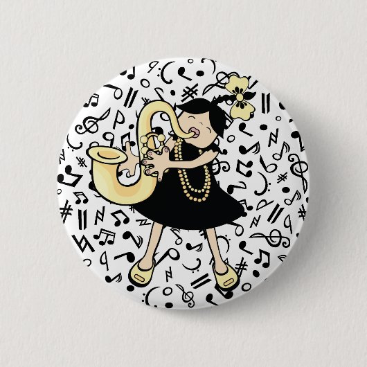 Badge Rond 5 Cm Bébé saxophone (Devant)