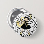 Badge Rond 5 Cm Bébé saxophone (Devant & derrière)