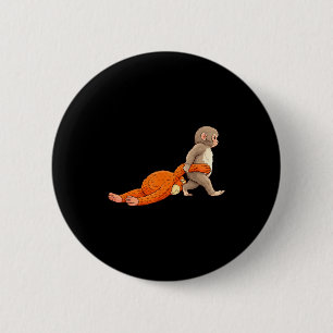 Badge Rond 5 Cm Bébé singe drôle qui frappe, animal mignon hommes