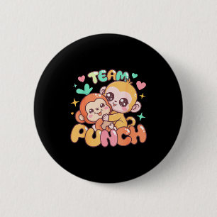 Badge Rond 5 Cm Bébé singe mignon équipe de punch poing Bébé singe