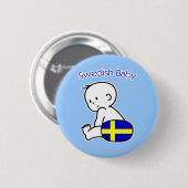 Badge Rond 5 Cm Bébé suédois (Devant & derrière)