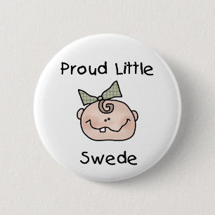 Badge Rond 5 Cm Bébé suédois fier de fille