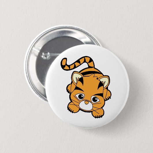 Badge Rond 5 Cm Bébé Tiger Cutie (Devant & derrière)