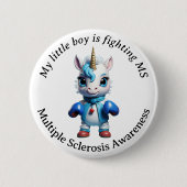 Badge Rond 5 Cm Bébé Unicorne, Garçon, Enfant Sclérose en plaques  (Devant)