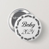 Badge Rond 5 Cm Bébés 2024 | Annoncer la grossesse | bébé 2024 (Devant & derrière)