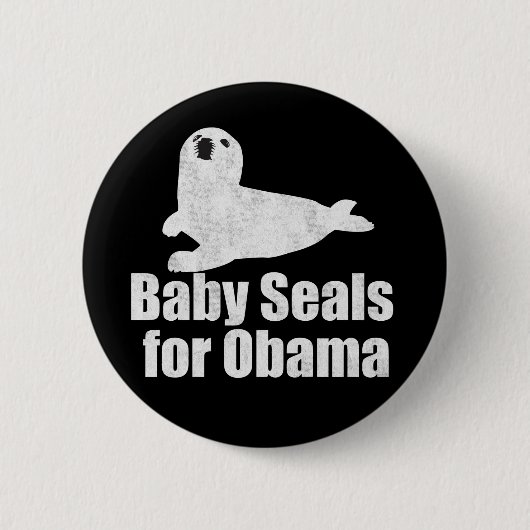 Badge Rond 5 Cm Bébés phoques pour Obama (Devant)