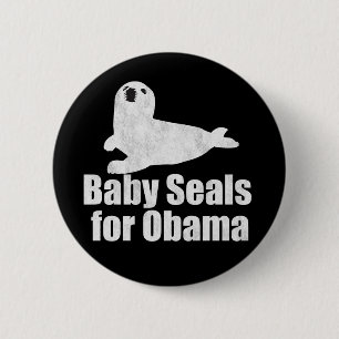 Badge Rond 5 Cm Bébés phoques pour Obama