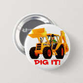 Badge Rond 5 Cm Bêcheur jaune (Devant & derrière)