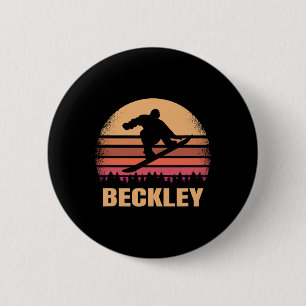 Badge Rond 5 Cm Beckley West Virginia Snowboard Vintage extérieur