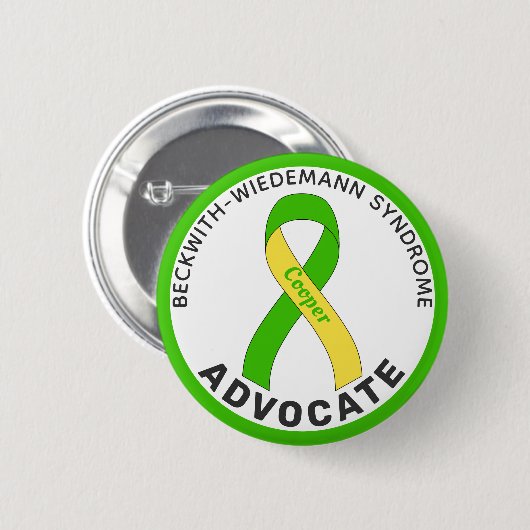 Badge Rond 5 Cm Beckwith-Wiedemann Syndrome Advocate Ruban Blanc (Devant & derrière)
