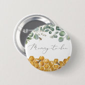 Badge Rond 5 Cm Bee Baby shower maman à Bee (Devant & derrière)