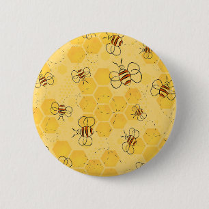 Badge Rond 5 Cm Bee Buzzing Honey Bees mignonne