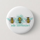 Badge Rond 5 Cm Bee Different Bumble Bee Trio (Devant)
