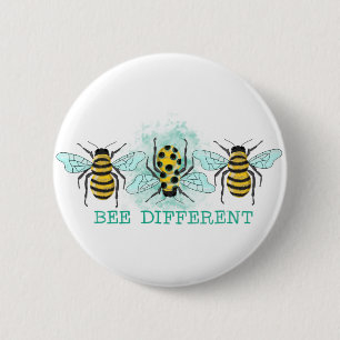 Badge Rond 5 Cm Bee Different Bumble Bee Trio