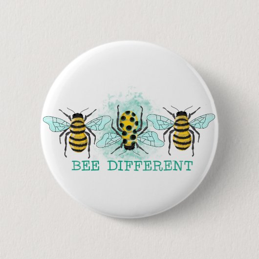 Badge Rond 5 Cm Bee Different Bumble Bee Trio (Devant)