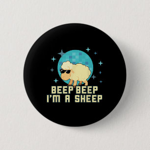 Badge Rond 5 Cm Beep Beep Je suis un mouton amusant animal de ferm
