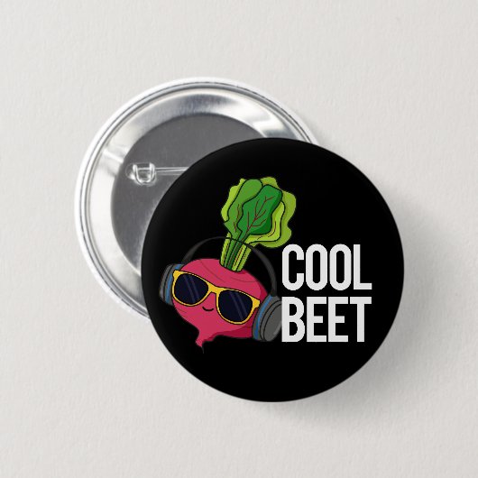 Badge Rond 5 Cm Beet cool Funny Veggie Pun Dark BG (Devant & derrière)