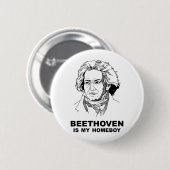 Badge Rond 5 Cm Beethoven (Devant & derrière)