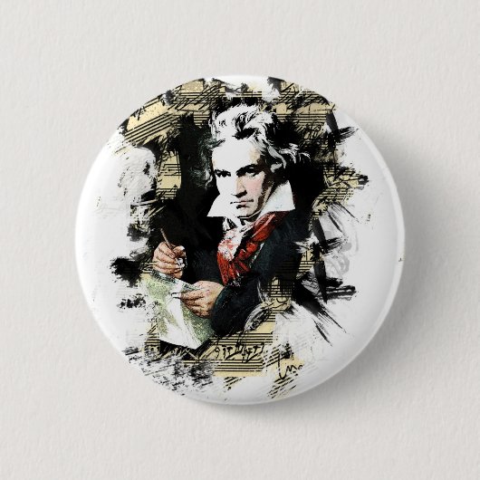 Badge Rond 5 Cm Beethoven (Devant)