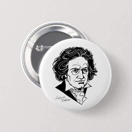 Badge Rond 5 Cm Beethoven-tr (Devant & derrière)