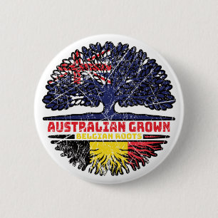 Badge Rond 5 Cm Belgique Australie Australie Australie racine arbr