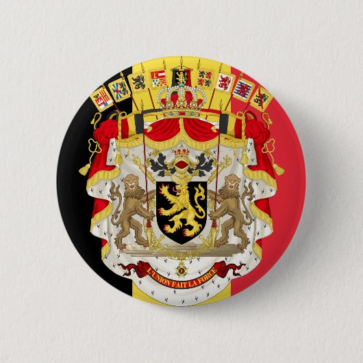 Badge Rond 5 Cm Belgium Flag & COA (Devant)