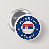Badge Rond 5 Cm Belgrade Serbie (Devant & derrière)