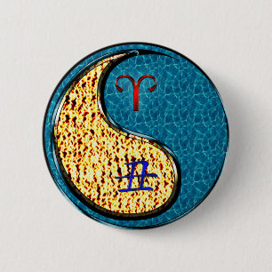 Badge Rond 5 Cm Bélier & Bœuf d'eau