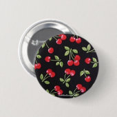 Badge Rond 5 Cm bélier rab Rockabilly Red Cherries sur les cadeaux (Devant & derrière)